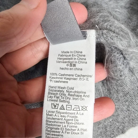 J. Crew Gray Brushed Cashmere Relaxed Oversized Crewneck Sweater - Picture 6 of 8